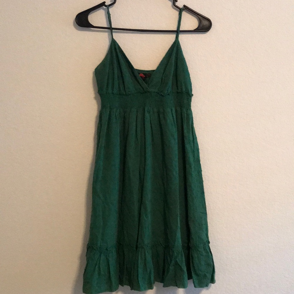 FOREVER21 Flowy Green Cotton Summer Dress